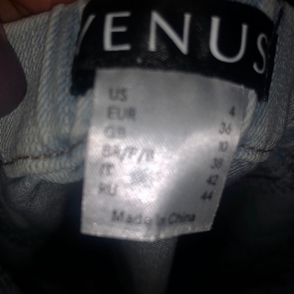 One piece denim jumpsuit lace up front. - Picture 5 of 5